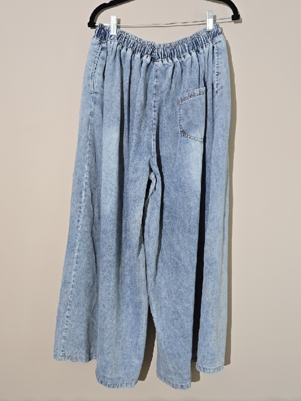 Wide Leg Light Blue Denim Jeans - Women's Flare & Wide Leg - Picture 5 of 8
